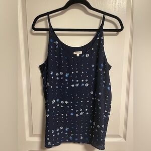 Navy blue floral cami